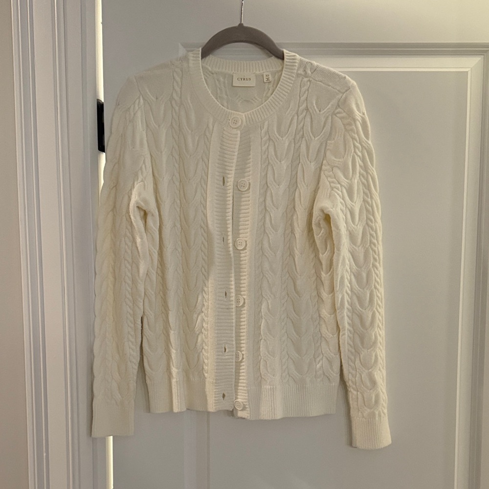 Cyrus Cream Cable Knit Cardigan